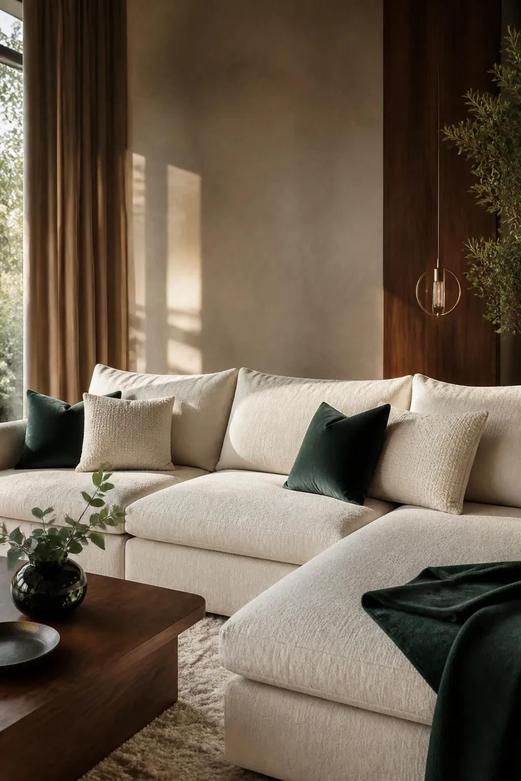 Salón confortable con un sofá limpio